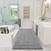 image:imageHOMORE Grey Bathroom Rug 24x36 Inch Soft Absorbent Microfiber Bathroom Runner Rug Washable Bath Runners Rugs for Bathrooms Non Slip Bath Rugs for Shower TubGrey