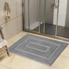 image:imageHOMORE Grey Bathroom Rug 24x36 Inch Soft Absorbent Microfiber Bathroom Runner Rug Washable Bath Runners Rugs for Bathrooms Non Slip Bath Rugs for Shower TubGrey
