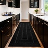 image:imageHOMORE Grey Bathroom Rug 24x36 Inch Soft Absorbent Microfiber Bathroom Runner Rug Washable Bath Runners Rugs for Bathrooms Non Slip Bath Rugs for Shower TubBlack