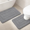 image:imageHOMORE Grey Bathroom Rug 24x36 Inch Soft Absorbent Microfiber Bathroom Runner Rug Washable Bath Runners Rugs for Bathrooms Non Slip Bath Rugs for Shower TubGrey