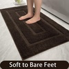 image:imageHOMORE Grey Bathroom Rug 24x36 Inch Soft Absorbent Microfiber Bathroom Runner Rug Washable Bath Runners Rugs for Bathrooms Non Slip Bath Rugs for Shower TubBrown