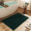image:imageHOMORE Grey Bathroom Rug 24x36 Inch Soft Absorbent Microfiber Bathroom Runner Rug Washable Bath Runners Rugs for Bathrooms Non Slip Bath Rugs for Shower TubDeep Green