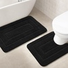 image:imageHOMORE Grey Bathroom Rug 24x36 Inch Soft Absorbent Microfiber Bathroom Runner Rug Washable Bath Runners Rugs for Bathrooms Non Slip Bath Rugs for Shower TubBlack