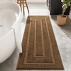 image:imageHOMORE Grey Bathroom Rug 24x36 Inch Soft Absorbent Microfiber Bathroom Runner Rug Washable Bath Runners Rugs for Bathrooms Non Slip Bath Rugs for Shower TubLight Brown
