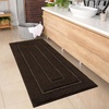 image:imageHOMORE Grey Bathroom Rug 24x36 Inch Soft Absorbent Microfiber Bathroom Runner Rug Washable Bath Runners Rugs for Bathrooms Non Slip Bath Rugs for Shower TubBrown