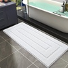 image:imageHOMORE Grey Bathroom Rug 24x36 Inch Soft Absorbent Microfiber Bathroom Runner Rug Washable Bath Runners Rugs for Bathrooms Non Slip Bath Rugs for Shower TubWhite