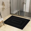 image:imageHOMORE Grey Bathroom Rug 24x36 Inch Soft Absorbent Microfiber Bathroom Runner Rug Washable Bath Runners Rugs for Bathrooms Non Slip Bath Rugs for Shower TubBlack