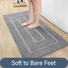image:imageHOMORE Grey Bathroom Rug 24x36 Inch Soft Absorbent Microfiber Bathroom Runner Rug Washable Bath Runners Rugs for Bathrooms Non Slip Bath Rugs for Shower TubGrey