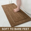 image:imageHOMORE Grey Bathroom Rug 24x36 Inch Soft Absorbent Microfiber Bathroom Runner Rug Washable Bath Runners Rugs for Bathrooms Non Slip Bath Rugs for Shower TubLight Brown