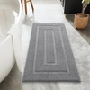 image:imageHOMORE Grey Bathroom Rug 24x36 Inch Soft Absorbent Microfiber Bathroom Runner Rug Washable Bath Runners Rugs for Bathrooms Non Slip Bath Rugs for Shower TubGrey