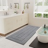 image:imageHOMORE Grey Bathroom Rug 24x36 Inch Soft Absorbent Microfiber Bathroom Runner Rug Washable Bath Runners Rugs for Bathrooms Non Slip Bath Rugs for Shower TubGrey
