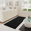 image:imageHOMORE Grey Bathroom Rug 24x36 Inch Soft Absorbent Microfiber Bathroom Runner Rug Washable Bath Runners Rugs for Bathrooms Non Slip Bath Rugs for Shower TubBlack
