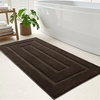 image:imageHOMORE Grey Bathroom Rug 24x36 Inch Soft Absorbent Microfiber Bathroom Runner Rug Washable Bath Runners Rugs for Bathrooms Non Slip Bath Rugs for Shower TubBrown