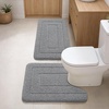 image:imageHOMORE Grey Bathroom Rug 24x36 Inch Soft Absorbent Microfiber Bathroom Runner Rug Washable Bath Runners Rugs for Bathrooms Non Slip Bath Rugs for Shower TubGrey