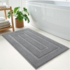 image:imageHOMORE Grey Bathroom Rug 24x36 Inch Soft Absorbent Microfiber Bathroom Runner Rug Washable Bath Runners Rugs for Bathrooms Non Slip Bath Rugs for Shower TubGrey