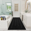 image:imageHOMORE Grey Bathroom Rug 24x36 Inch Soft Absorbent Microfiber Bathroom Runner Rug Washable Bath Runners Rugs for Bathrooms Non Slip Bath Rugs for Shower TubBlack