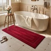 image:imageHOMORE Grey Bathroom Rug 24x36 Inch Soft Absorbent Microfiber Bathroom Runner Rug Washable Bath Runners Rugs for Bathrooms Non Slip Bath Rugs for Shower TubWine Red