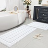 image:imageHOMORE Grey Bathroom Rug 24x36 Inch Soft Absorbent Microfiber Bathroom Runner Rug Washable Bath Runners Rugs for Bathrooms Non Slip Bath Rugs for Shower TubWhite