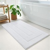 image:imageHOMORE Grey Bathroom Rug 24x36 Inch Soft Absorbent Microfiber Bathroom Runner Rug Washable Bath Runners Rugs for Bathrooms Non Slip Bath Rugs for Shower TubWhite