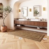 image:imageHOMORE Grey Bathroom Rug 24x36 Inch Soft Absorbent Microfiber Bathroom Runner Rug Washable Bath Runners Rugs for Bathrooms Non Slip Bath Rugs for Shower TubLight Brown