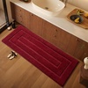 image:imageHOMORE Grey Bathroom Rug 24x36 Inch Soft Absorbent Microfiber Bathroom Runner Rug Washable Bath Runners Rugs for Bathrooms Non Slip Bath Rugs for Shower TubWine Red