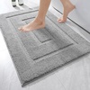 image:imageHOMORE Grey Bathroom Rug 24x36 Inch Soft Absorbent Microfiber Bathroom Runner Rug Washable Bath Runners Rugs for Bathrooms Non Slip Bath Rugs for Shower TubGrey