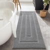 image:imageHOMORE Grey Bathroom Rug 24x36 Inch Soft Absorbent Microfiber Bathroom Runner Rug Washable Bath Runners Rugs for Bathrooms Non Slip Bath Rugs for Shower TubGrey