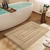 image:imageHOMORE Grey Bathroom Rug 24x36 Inch Soft Absorbent Microfiber Bathroom Runner Rug Washable Bath Runners Rugs for Bathrooms Non Slip Bath Rugs for Shower TubBeige