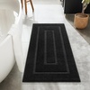 image:imageHOMORE Grey Bathroom Rug 24x36 Inch Soft Absorbent Microfiber Bathroom Runner Rug Washable Bath Runners Rugs for Bathrooms Non Slip Bath Rugs for Shower TubBlack