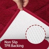 image:imageHOMORE Grey Bathroom Rug 24x36 Inch Soft Absorbent Microfiber Bathroom Runner Rug Washable Bath Runners Rugs for Bathrooms Non Slip Bath Rugs for Shower TubWine Red