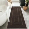 image:imageHOMORE Grey Bathroom Rug 24x36 Inch Soft Absorbent Microfiber Bathroom Runner Rug Washable Bath Runners Rugs for Bathrooms Non Slip Bath Rugs for Shower TubBrown