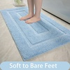 image:imageHOMORE Grey Bathroom Rug 24x36 Inch Soft Absorbent Microfiber Bathroom Runner Rug Washable Bath Runners Rugs for Bathrooms Non Slip Bath Rugs for Shower TubLight Blue