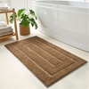 image:imageHOMORE Grey Bathroom Rug 24x36 Inch Soft Absorbent Microfiber Bathroom Runner Rug Washable Bath Runners Rugs for Bathrooms Non Slip Bath Rugs for Shower TubLight Brown
