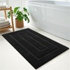 image:imageHOMORE Grey Bathroom Rug 24x36 Inch Soft Absorbent Microfiber Bathroom Runner Rug Washable Bath Runners Rugs for Bathrooms Non Slip Bath Rugs for Shower TubBlack