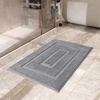 image:imageHOMORE Grey Bathroom Rug 24x36 Inch Soft Absorbent Microfiber Bathroom Runner Rug Washable Bath Runners Rugs for Bathrooms Non Slip Bath Rugs for Shower TubGrey