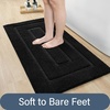 image:imageHOMORE Grey Bathroom Rug 24x36 Inch Soft Absorbent Microfiber Bathroom Runner Rug Washable Bath Runners Rugs for Bathrooms Non Slip Bath Rugs for Shower TubBlack