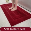 image:imageHOMORE Grey Bathroom Rug 24x36 Inch Soft Absorbent Microfiber Bathroom Runner Rug Washable Bath Runners Rugs for Bathrooms Non Slip Bath Rugs for Shower TubWine Red
