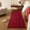 image:imageHOMORE Grey Bathroom Rug 24x36 Inch Soft Absorbent Microfiber Bathroom Runner Rug Washable Bath Runners Rugs for Bathrooms Non Slip Bath Rugs for Shower TubWine Red