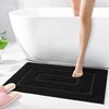 image:imageHOMORE Grey Bathroom Rug 24x36 Inch Soft Absorbent Microfiber Bathroom Runner Rug Washable Bath Runners Rugs for Bathrooms Non Slip Bath Rugs for Shower TubBlack