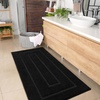 image:imageHOMORE Grey Bathroom Rug 24x36 Inch Soft Absorbent Microfiber Bathroom Runner Rug Washable Bath Runners Rugs for Bathrooms Non Slip Bath Rugs for Shower TubBlack