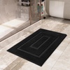 image:imageHOMORE Grey Bathroom Rug 24x36 Inch Soft Absorbent Microfiber Bathroom Runner Rug Washable Bath Runners Rugs for Bathrooms Non Slip Bath Rugs for Shower TubBlack