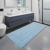 image:imageHOMORE Grey Bathroom Rug 24x36 Inch Soft Absorbent Microfiber Bathroom Runner Rug Washable Bath Runners Rugs for Bathrooms Non Slip Bath Rugs for Shower TubLight Blue