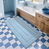image:imageHOMORE Grey Bathroom Rug 24x36 Inch Soft Absorbent Microfiber Bathroom Runner Rug Washable Bath Runners Rugs for Bathrooms Non Slip Bath Rugs for Shower TubLight Blue