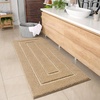 image:imageHOMORE Grey Bathroom Rug 24x36 Inch Soft Absorbent Microfiber Bathroom Runner Rug Washable Bath Runners Rugs for Bathrooms Non Slip Bath Rugs for Shower TubBeige