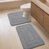 image:imageHOMORE Grey Bathroom Rug 24x36 Inch Soft Absorbent Microfiber Bathroom Runner Rug Washable Bath Runners Rugs for Bathrooms Non Slip Bath Rugs for Shower TubGrey