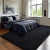 image:imageHOMORE Small Rugs for Bedroom 2x3 Feet Black Rug for Bedside Living Room  Soft Fluffy Area Rugs for Desk Indoor Entrance Door Mat Small Runner Rugs and Carpets for Dorm NurseryBlack