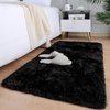 image:imageHOMORE Small Rugs for Bedroom 2x3 Feet Black Rug for Bedside Living Room  Soft Fluffy Area Rugs for Desk Indoor Entrance Door Mat Small Runner Rugs and Carpets for Dorm NurseryBlack