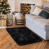 image:imageHOMORE Small Rugs for Bedroom 2x3 Feet Black Rug for Bedside Living Room  Soft Fluffy Area Rugs for Desk Indoor Entrance Door Mat Small Runner Rugs and Carpets for Dorm NurseryBlack