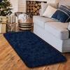 image:imageHOMORE Small Rugs for Bedroom 2x3 Feet Black Rug for Bedside Living Room  Soft Fluffy Area Rugs for Desk Indoor Entrance Door Mat Small Runner Rugs and Carpets for Dorm NurseryNavy