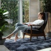 image:imageHOMORE Soft Fluffy Rug for Bedroom Tie Dye Rugs for Living Room Non Slip Shaggy Plush Carpet for Kids Nursery Toddler 4x6 Feet Area Rugs for Room Floor Blue Gray